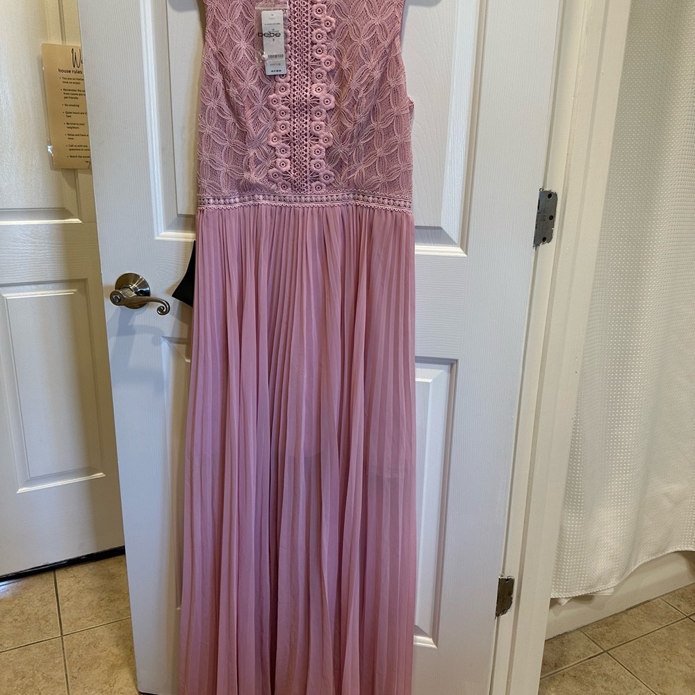 Pink Lace Maxi Dress
